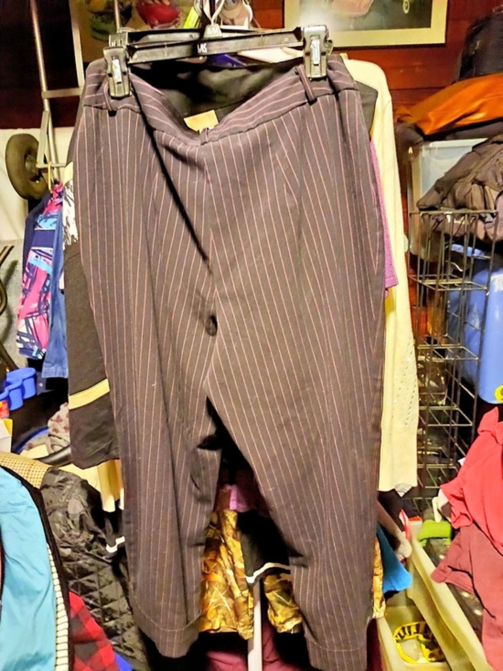 Pinstripe Trousers in Brown